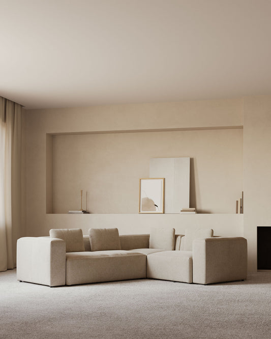 Canapé d’angle Blok 3 places beige 290 x 230 cm / 230 cm 290 cm FR
