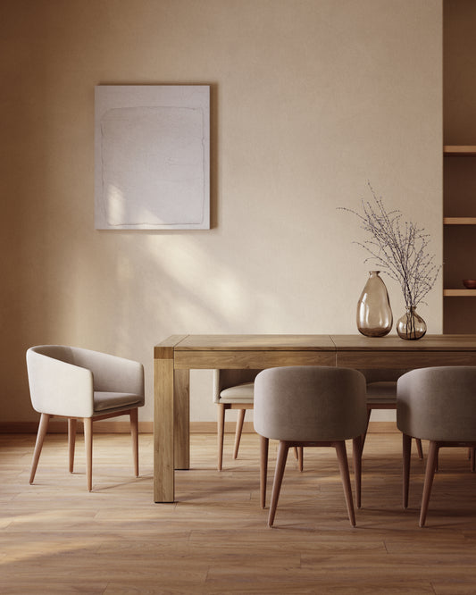 Table extensible Briva placage de chêne finition naturelle 180 (230) x 90 cm