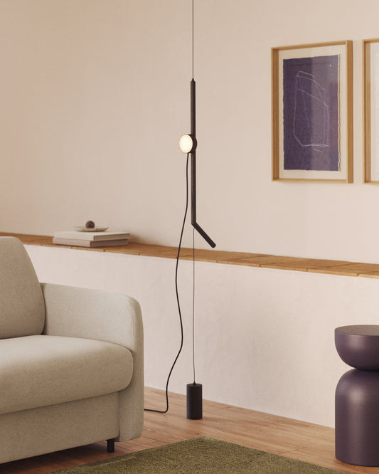 Structure de lampe Orey en métal noir avec spot multipositions