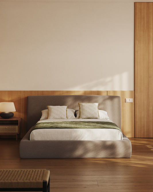 Lit déhoussable Blok marron pour matelas de 160 x 200 cm FSC Mix Credit