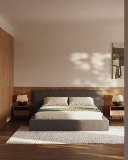 Lit déhoussable Blok marron pour matelas de 180 x 200 cm FSC Mix Credit