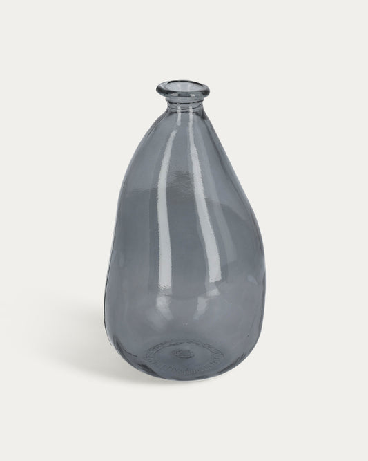 Vase Brenna bleu moyen format en verre 100% recyclé
