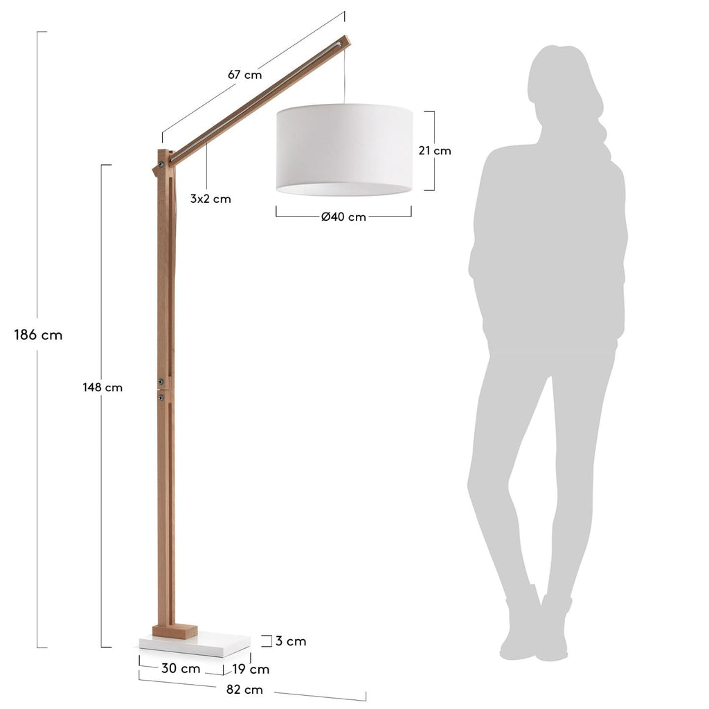 Lampadaire Riaz, blanc