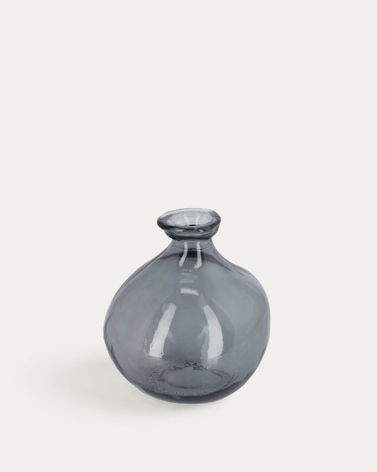 Vase Brenna bleu petit format en verre 100% recyclé