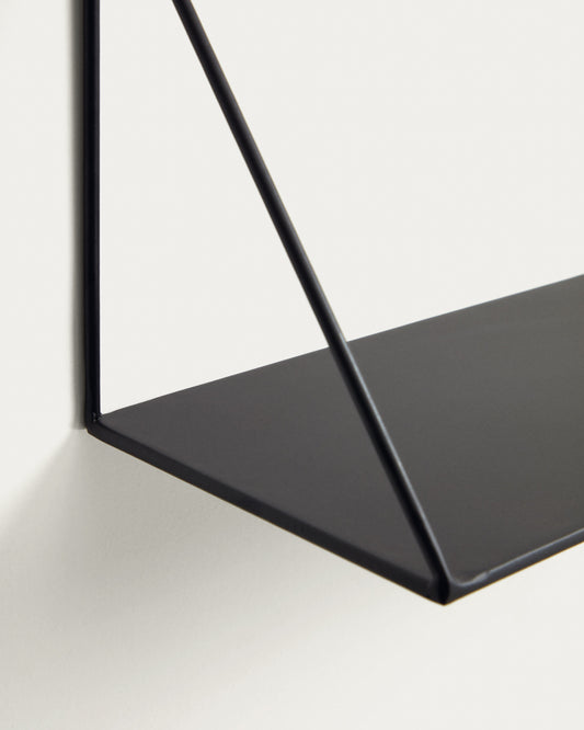 Étagère Teg triangle en acier avec finition noire 40 x 20 cm