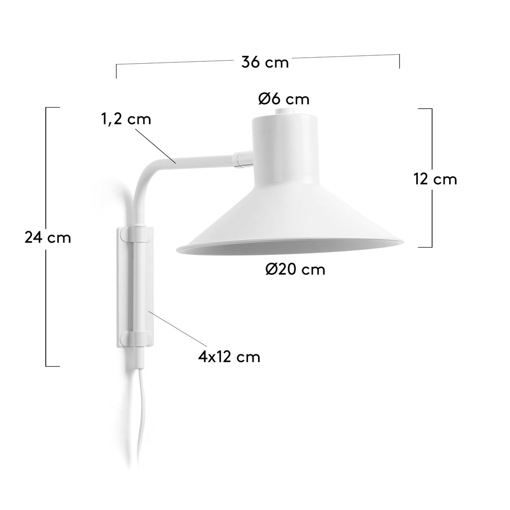 Aplique petit  Aria en acier avec finition blanche