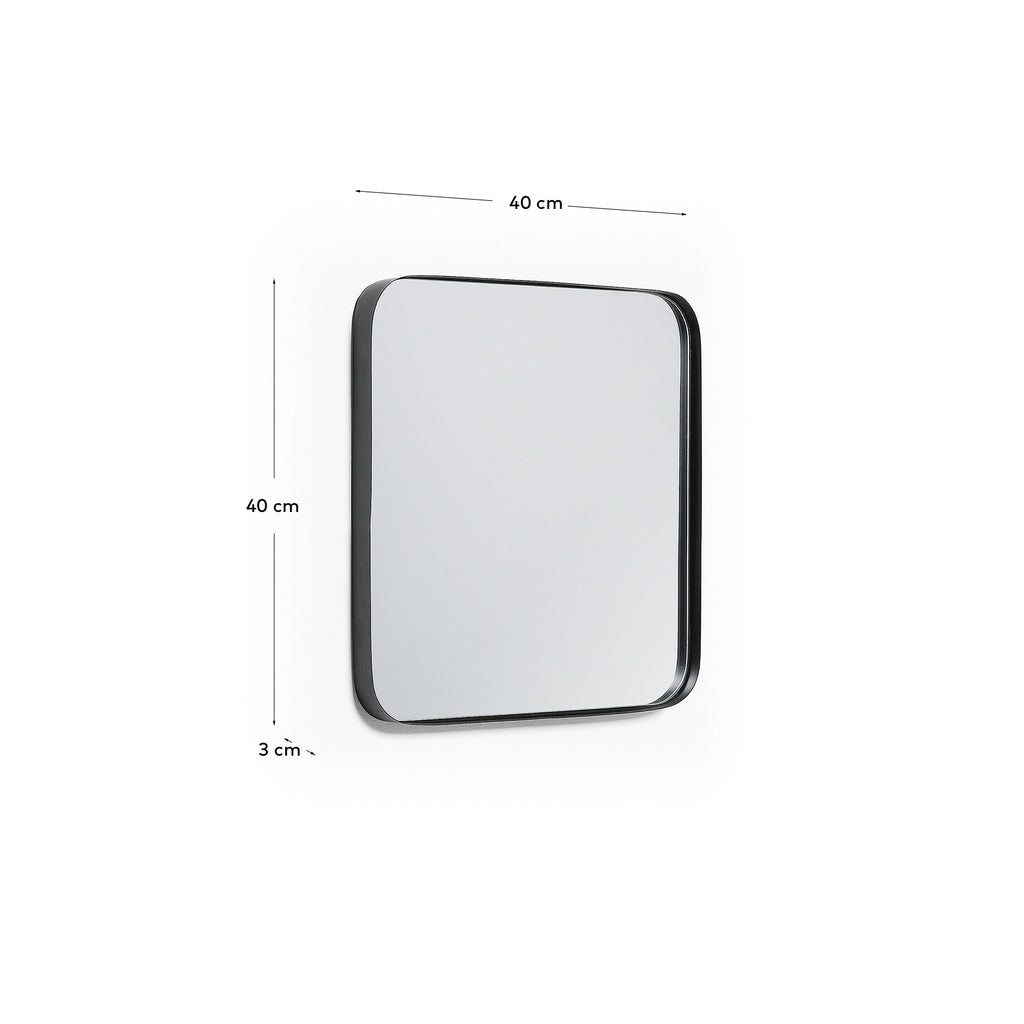 Miroir mural Marco métal noir 40 x 40 cm