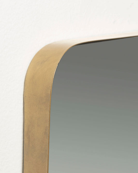 Miroir mural Marco métal doré 30 x 100 cm