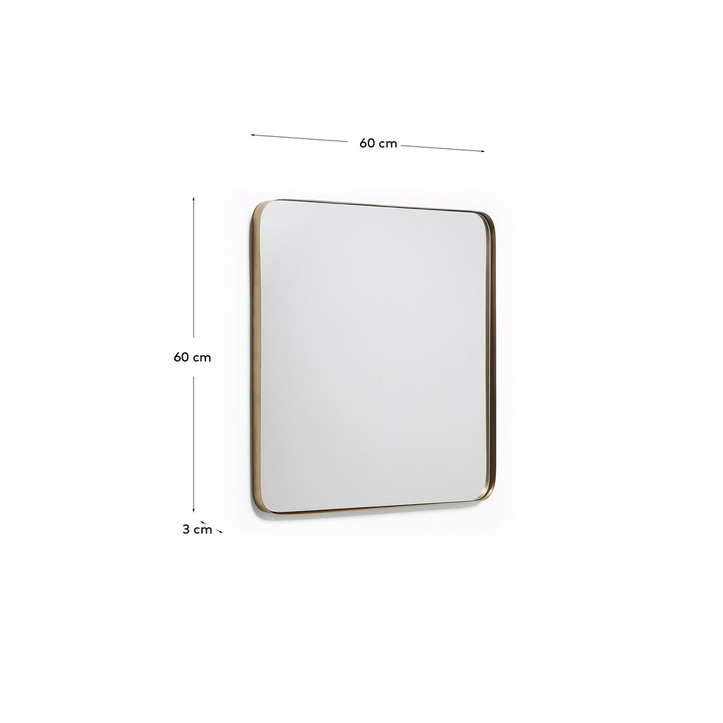 Miroir mural Marco métal doré 60 x 60 cm