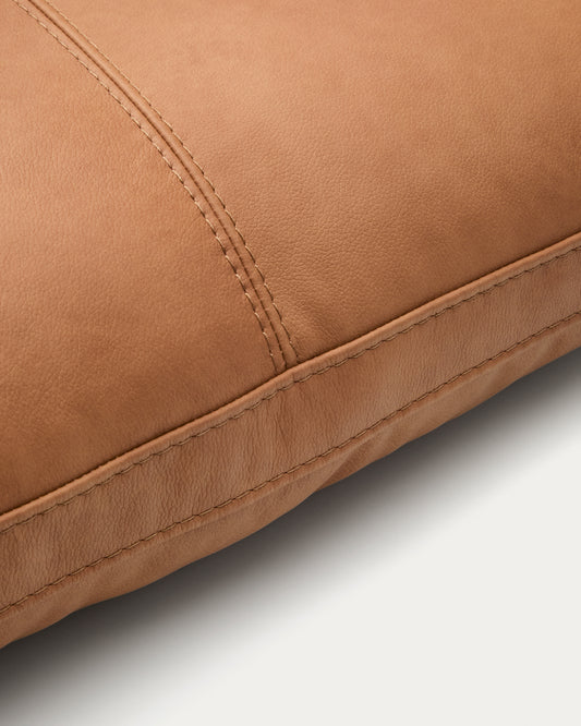 Coussin Blok en cuir marron 40 x 60 cm