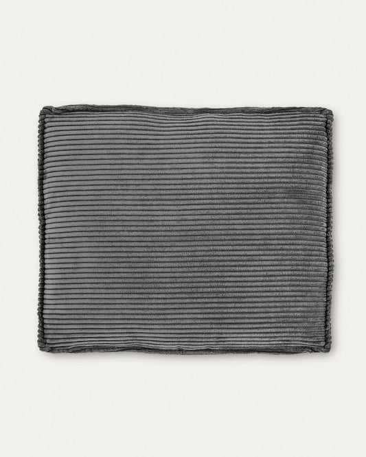 Coussin Blok en velours côtelé épais gris 50 x 60 cm