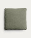 Coussin Blok en chenille vert mousse 60 x 60 cm