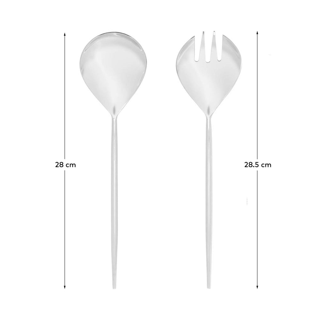 Ensemble Crisps de 2 couverts à salade argenté