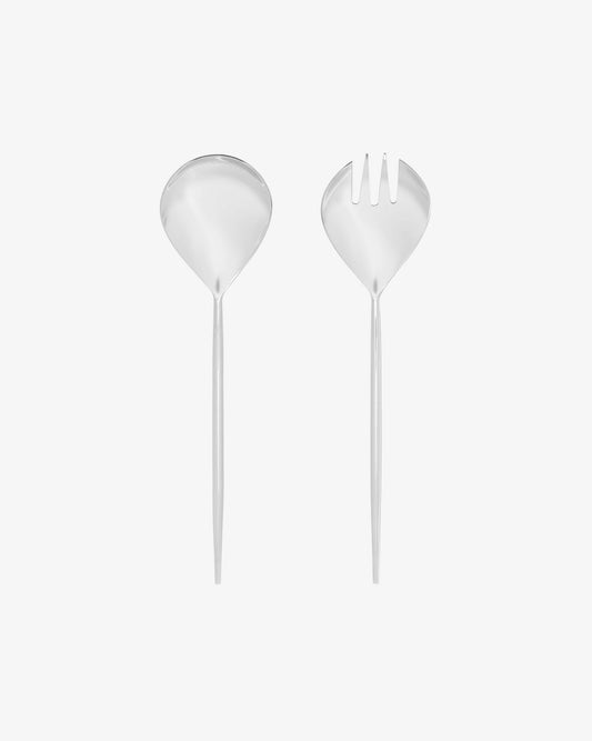 Ensemble Crisps de 2 couverts à salade argenté
