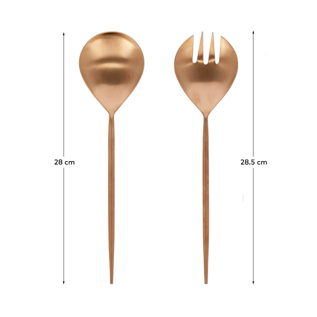 Ensemble Kelda de 2 couverts à salade cuivre
