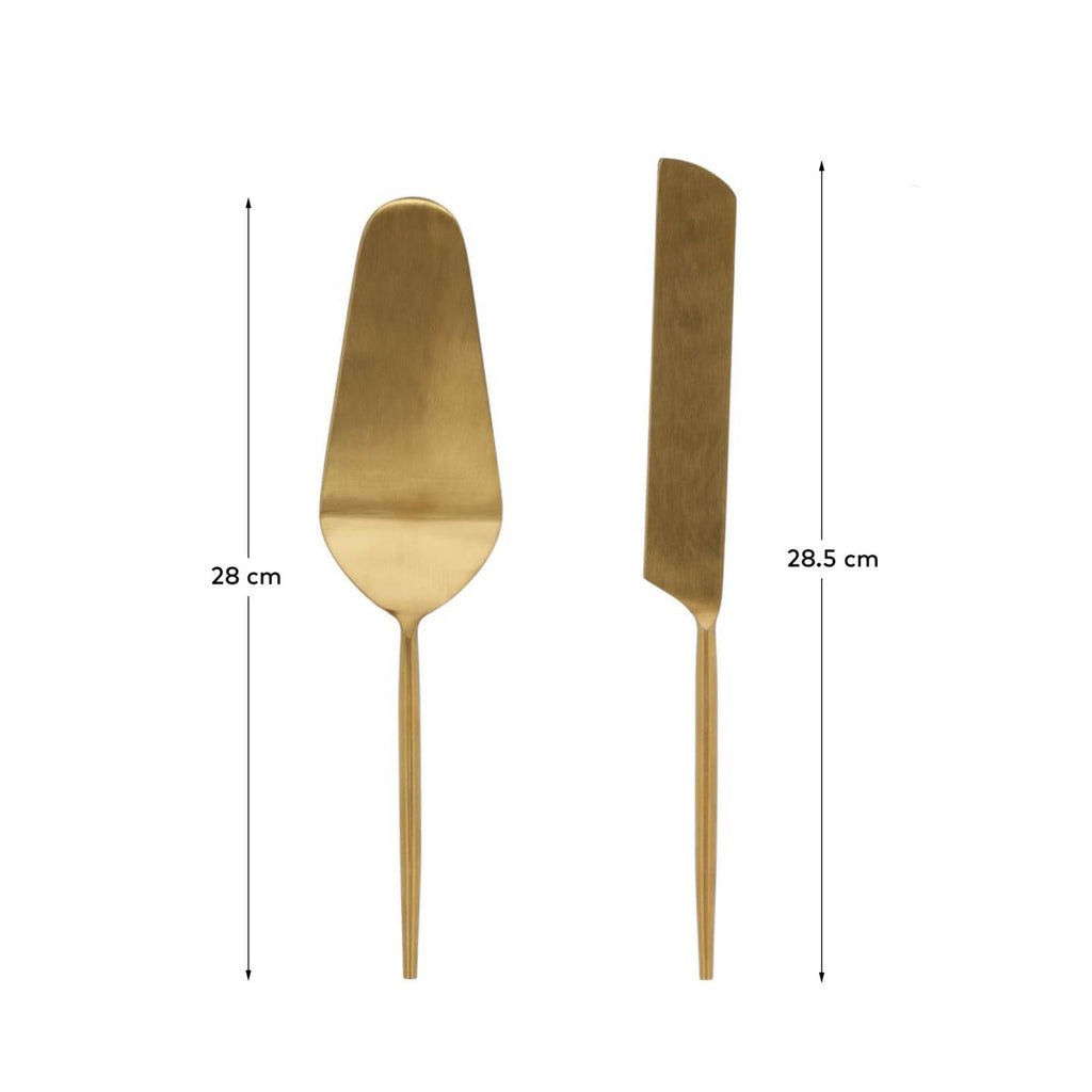 Ensemble Lite de 2 couverts à dessert doré
