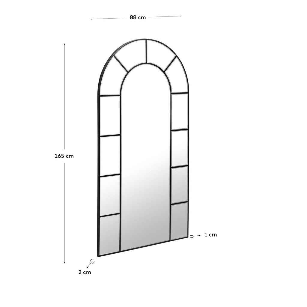 Miroir Nediva en MDF noir 88 x 165 cm