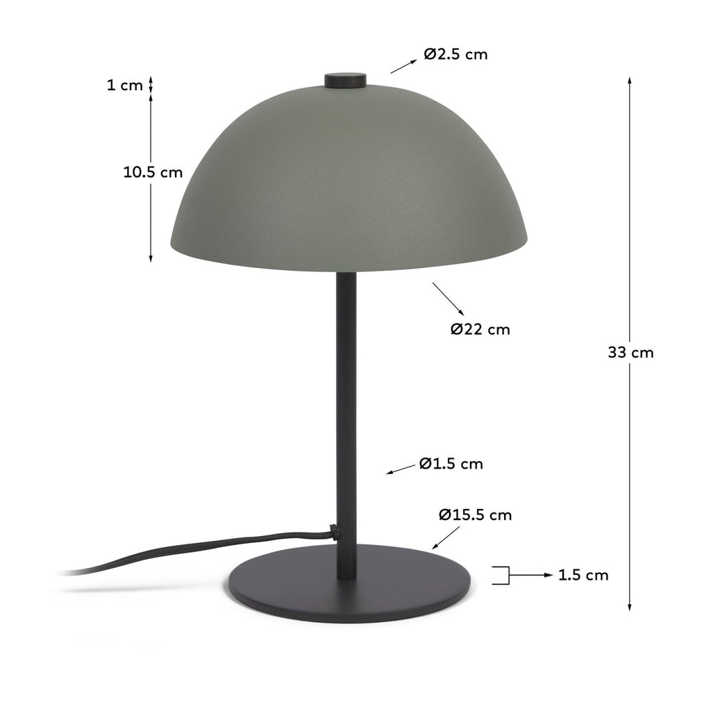 Lampe Aleyla en métal peint vert