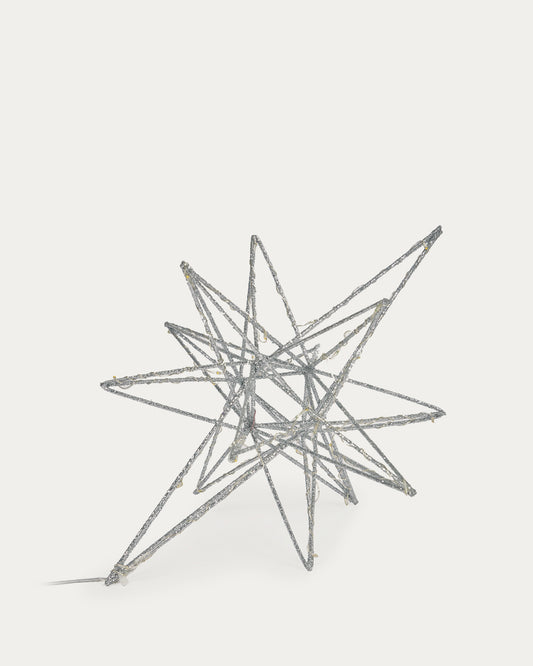 Grande étoile lumineuse Nicoletta argentée