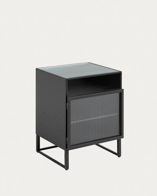 Table de chevet Trixie en acier noir 45 x 58 cm