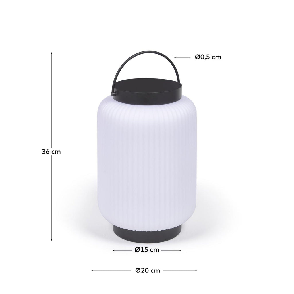 Lampe de table d'extérieur Verona en polyéthylène et métal avec finition noire