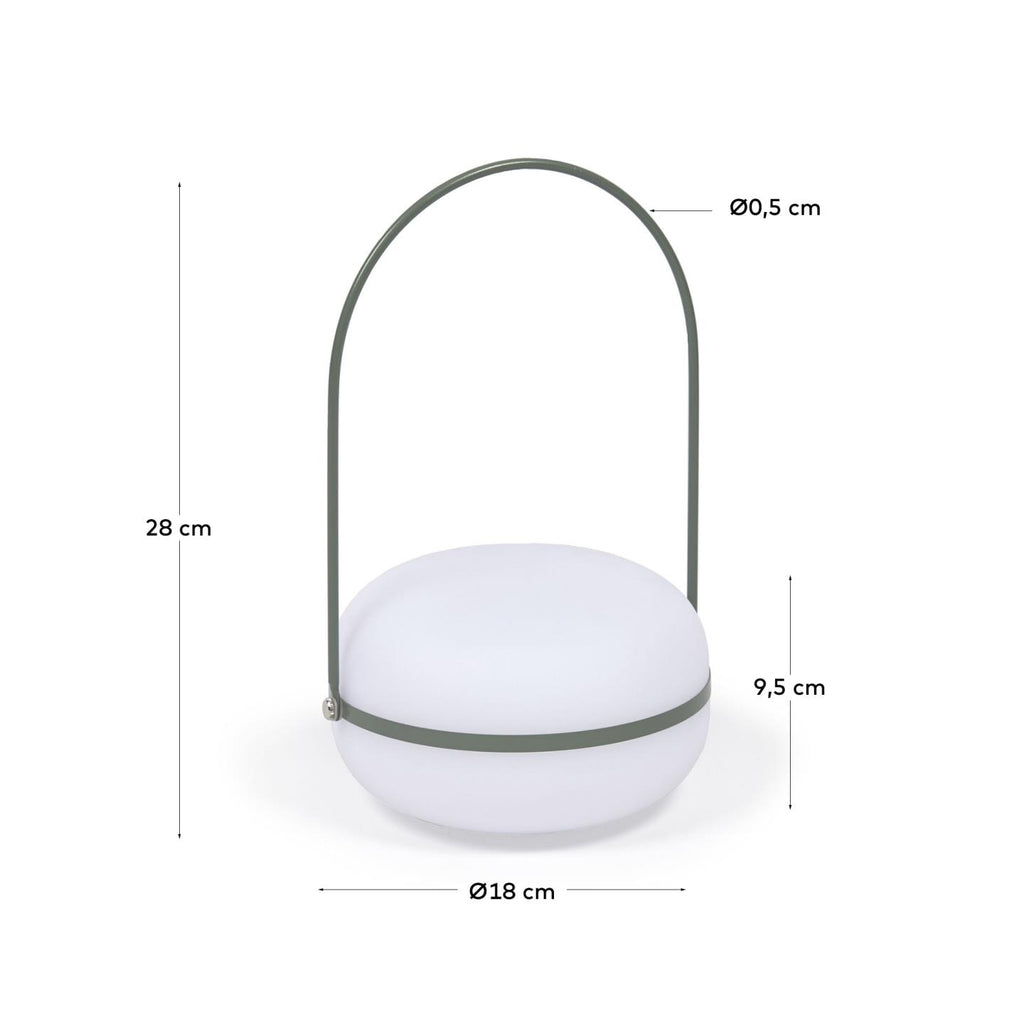 Lampe de table Tea en polyéthylène et métal avec finition verte