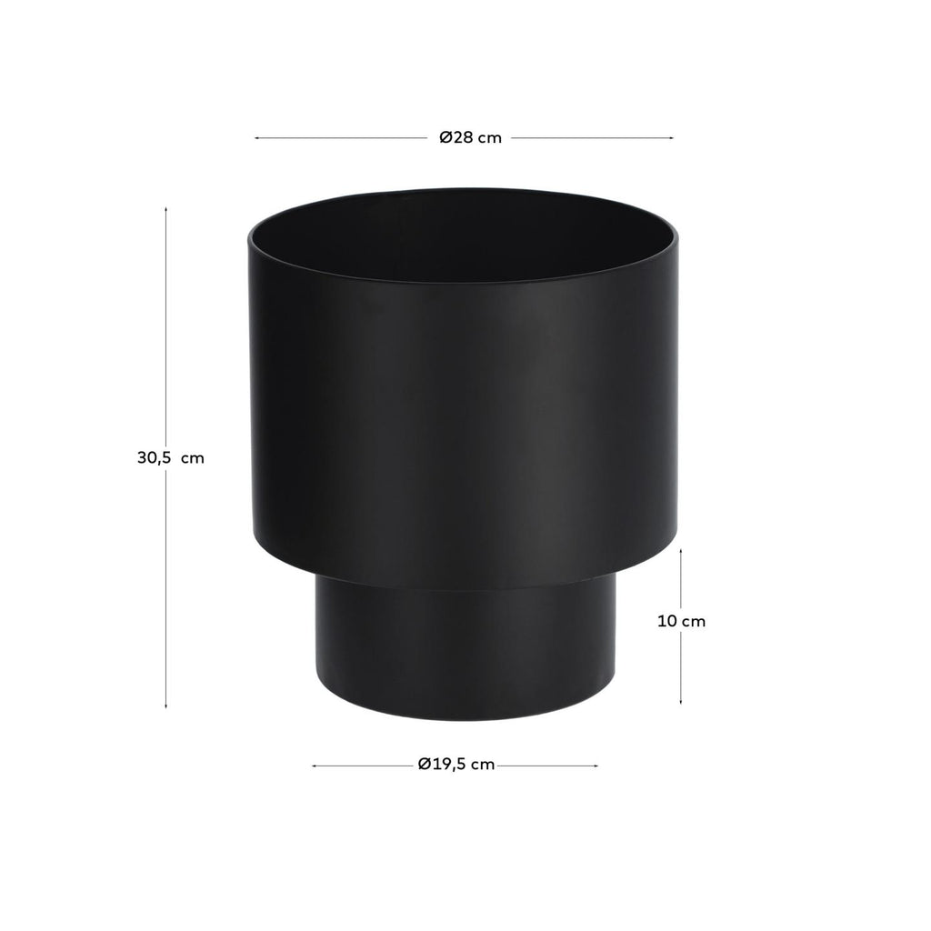 Cache-pot rond Mash métal noir Ø 28 cm