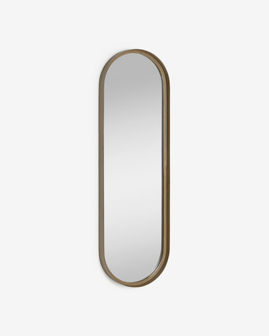 Miroir mural Tiare métal doré 31 x 101 cm