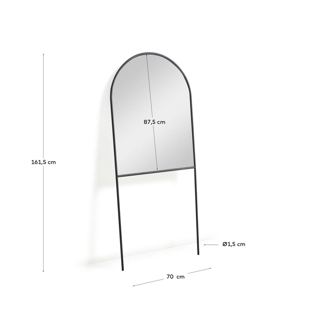 Miroir sur pied Nazara métal noir 70 x 161 cm