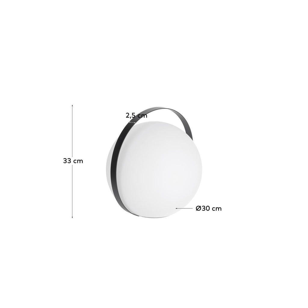Lampe à poser nomade Dinesh avec poignée en acier noir