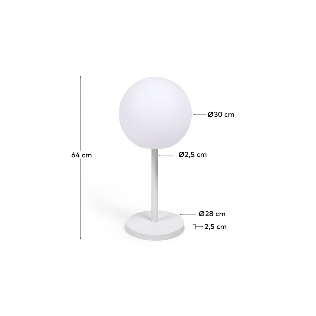 Lampe de table d'extérieur Dinesh en acier blanc