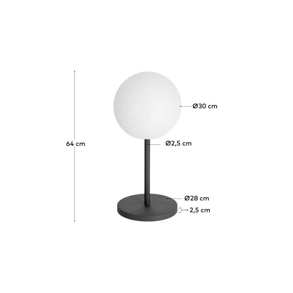 Lampe à poser nomade d'extérieur Dinesh en acier noir
