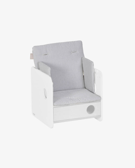 Coussin de chaise haute Nuun 100% coton (GOTS) rayures bleu
