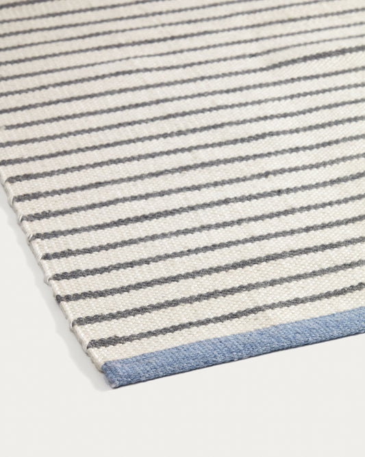 Tapis Catiana en PET rayures gris de 60 x 90 cm