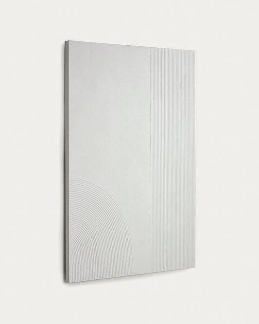 Tableau Adelta rayures blanc 80 x 110 cm