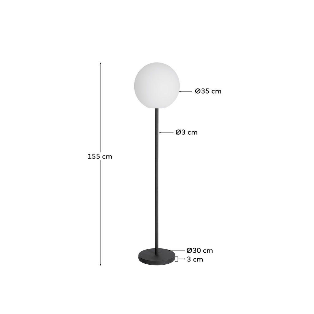 Lampadaire nomade d'extérieur Dinesh en acier noir