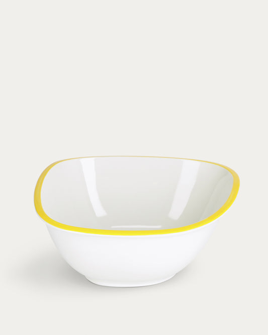 Bol grand Odalin porcelaine blanc et jaune