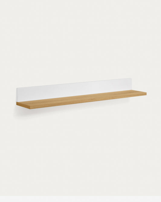 Étagère Abilen en placage de chêne et laqué blanc 80 x 15 cm FSC 100 %