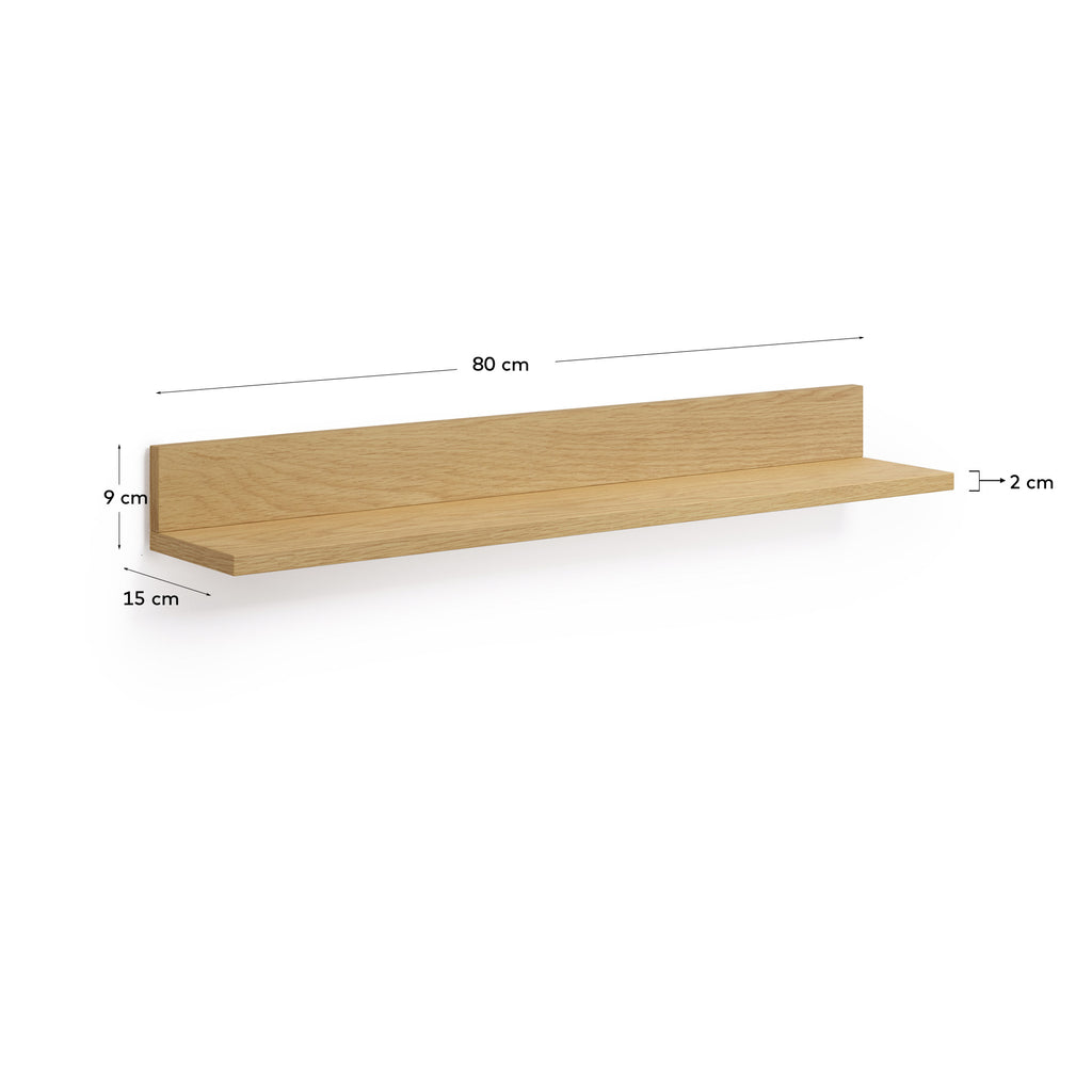 Étagère Abilen en placage de chêne 80 x 15 cm FSC 100 %