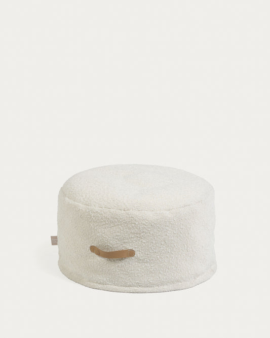 Pouf Adara effet mouton retourné blanc Ø 50 cm