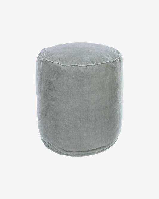 Pouf rond Brunetta en velours turquoise clair Ø 40 cm