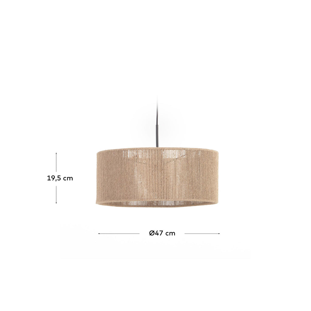 Abat-jour pour suspension Crista en jute finition naturelle Ø 47 cm