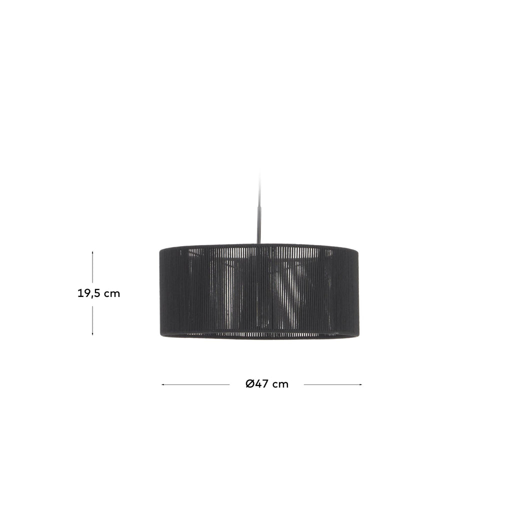 Abat-jour pour suspension Cantia en coton finition noire Ø 47 cm
