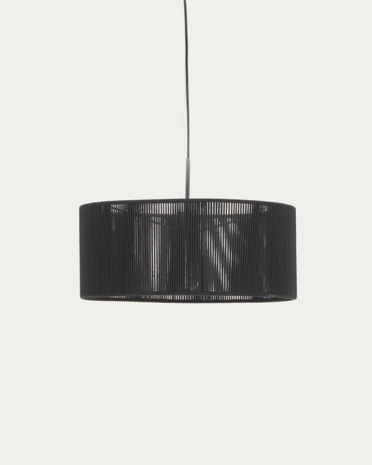 Abat-jour pour suspension Cantia en coton finition noire Ø 47 cm