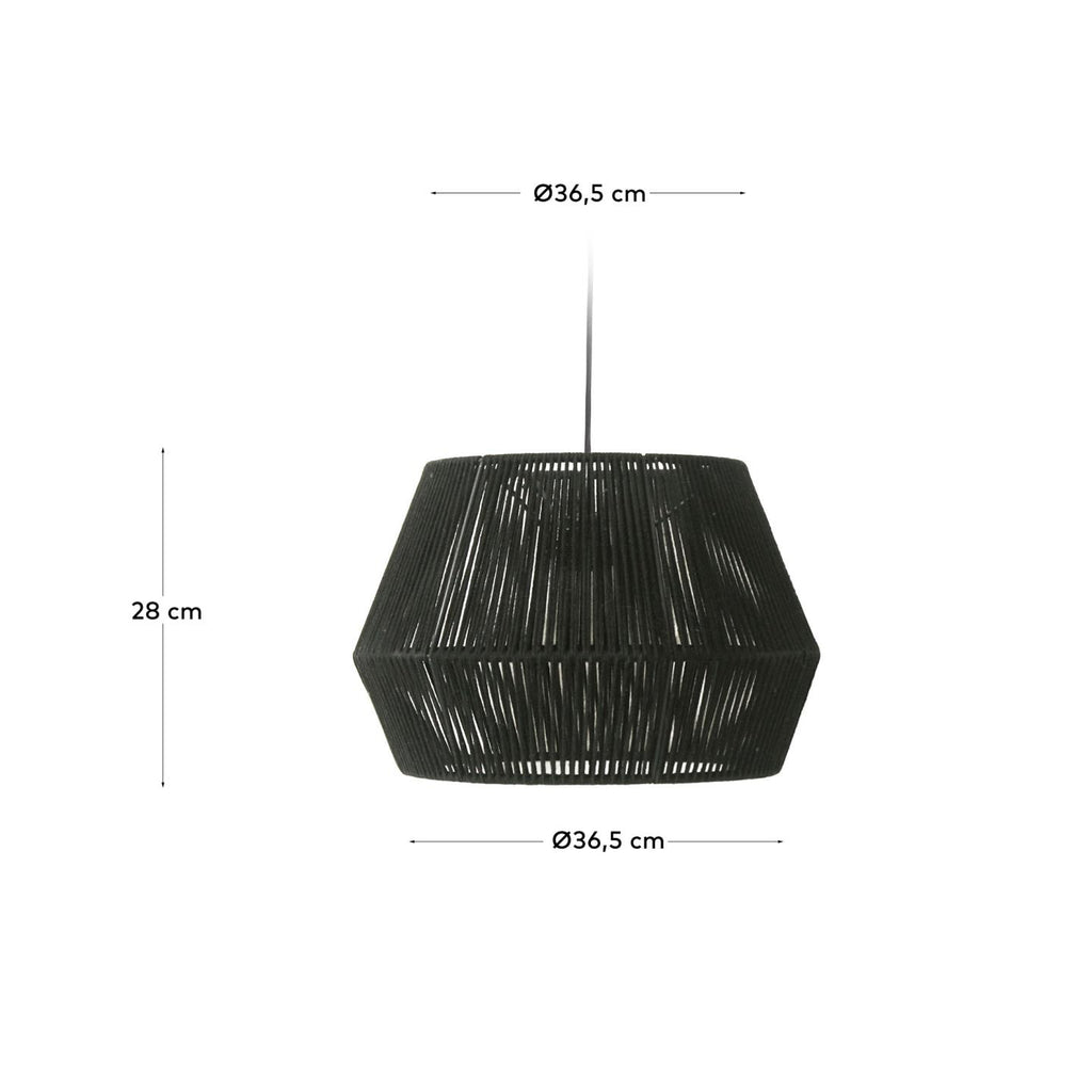 Abat-jour pour suspension Cantia en coton finition noire Ø 36,5 cm