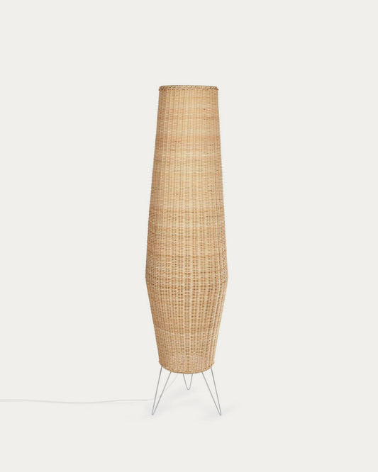 Lampadaire grande Kamaria en rotin finition naturelle