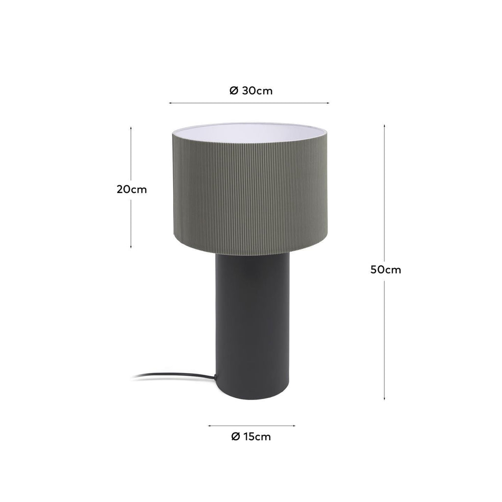 Lampe de table Domicina en métal peint noir et gris