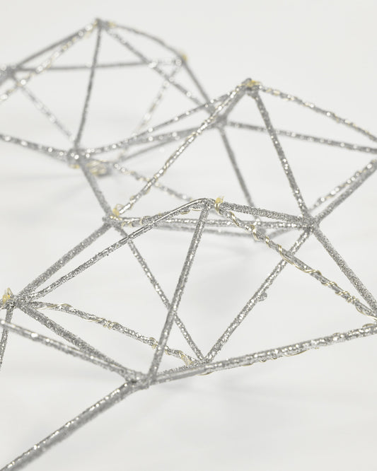 Couronne de Noël lumineuse Mishell gris 35 cm