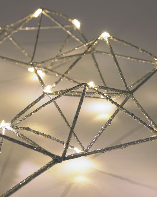 Couronne de Noël lumineuse Mishell gris 35 cm