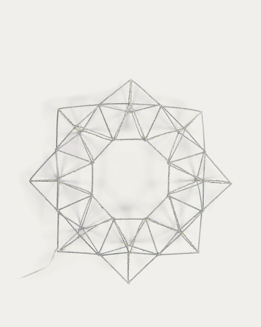 Couronne de Noël lumineuse Mishell gris 35 cm